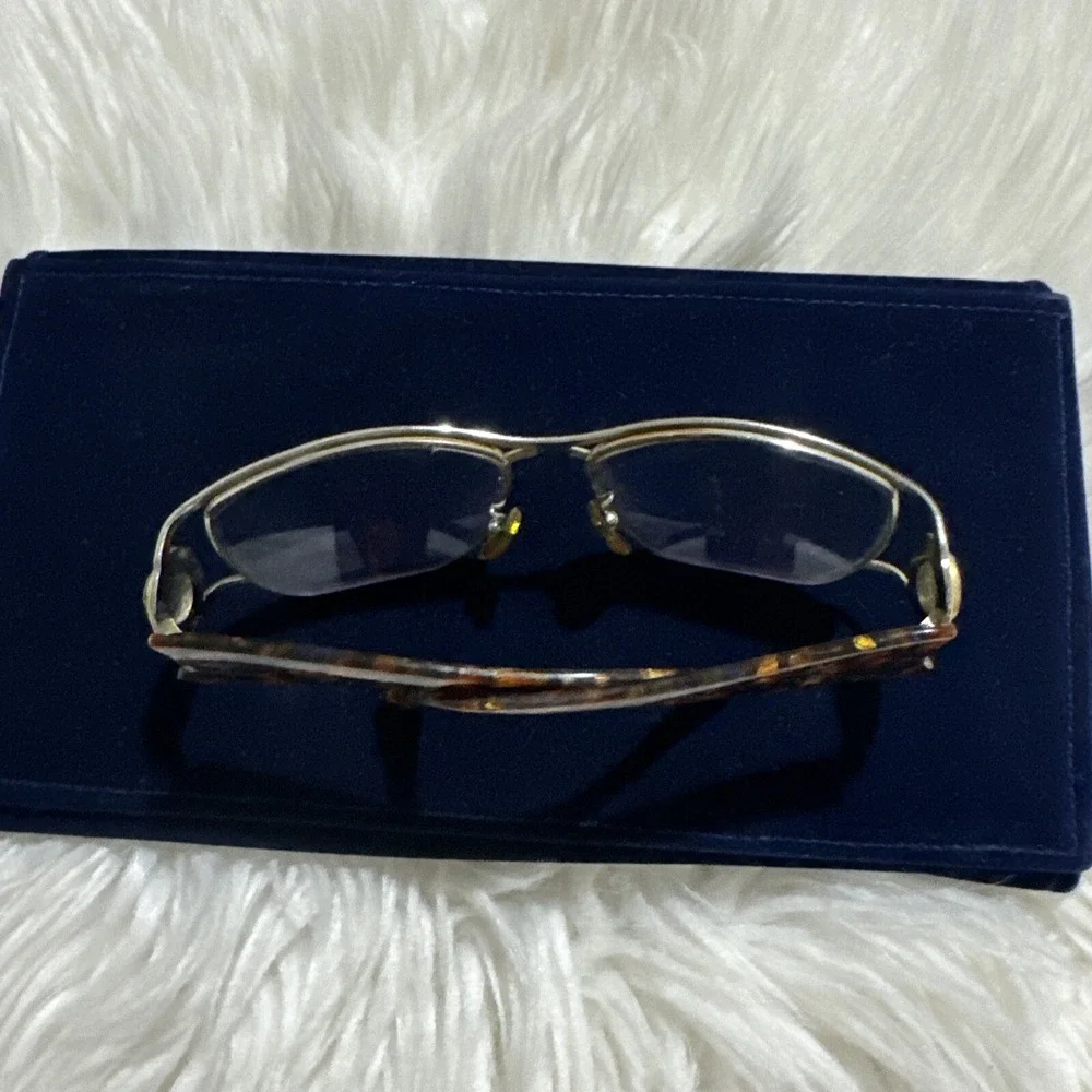 Vintage Fendi Oversized eyeglasses Frames only ornate Italy Metal Logo RARE